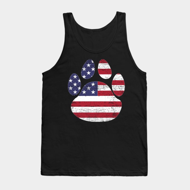 Dog paw print American flag USA tshirt Tank Top by bbreidenbach